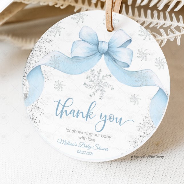 Étiquettes Cadeau Snowflake Bow baby shower (snowflake baby shower, winter baby shower, baby shower bow, winter baby shower decor, snowflake baby)
