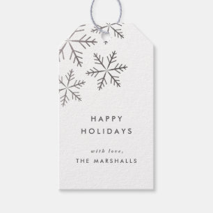 Étiquettes-cadeau Snowflake Élégant Faux Foil Holiday