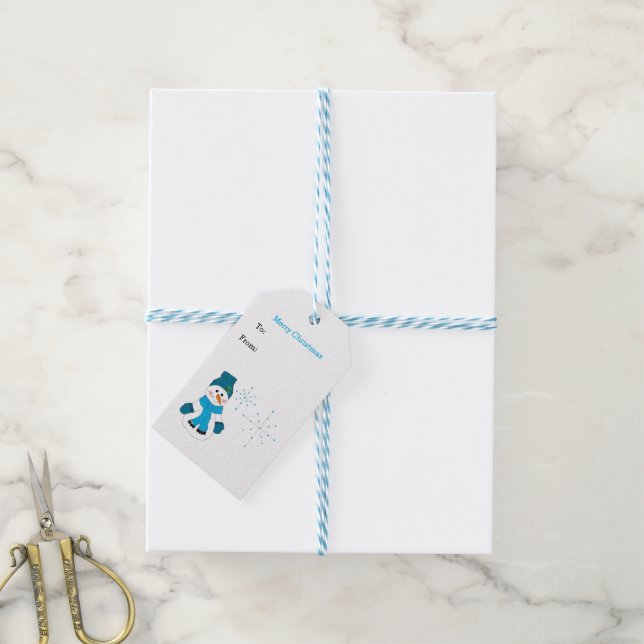 Étiquettes-cadeau Snowman avec Flèches de neige (Avec de laficelle)