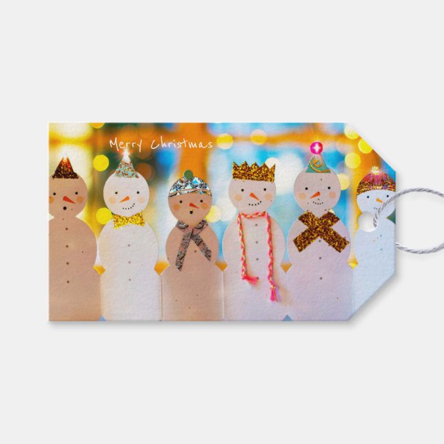 Étiquettes-cadeau Snowman Fun Élégant Noël (Devant (Horizontal))