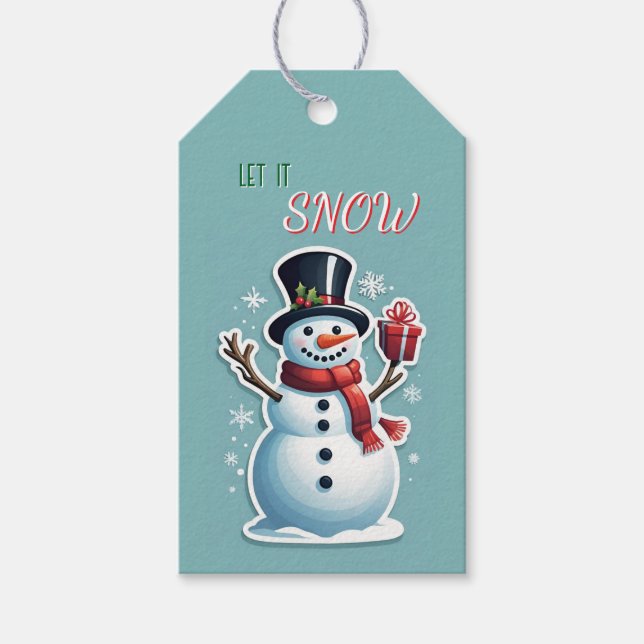 Étiquettes-cadeau Snowman Laisser Neige (Devant)