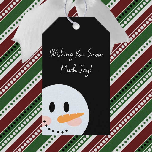 Étiquettes-cadeau Snowman souriant (Créateur téléchargé)