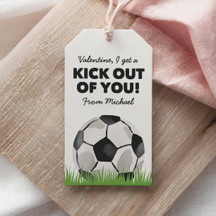 Étiquettes-cadeau Soccer Je reçois un coup de pouce de vous Valentin