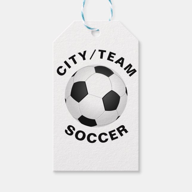 Étiquettes-cadeau Soccer personnalisable (Devant)