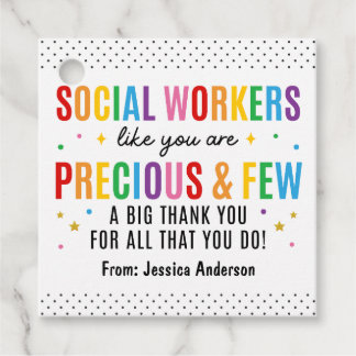 Étiquettes Cadeau Social Worker Appreciation Tag Thank You Label