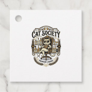 Étiquettes Cadeau Société de chats Bar à alcool Humour Vintage Vecte