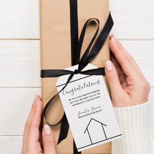 Étiquettes-cadeau Société Immobilière Félicitations Maison