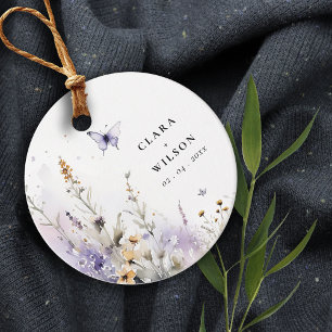 Étiquettes Cadeau Soft Lilac Fleur sauvage Butterfly Garden Mariage