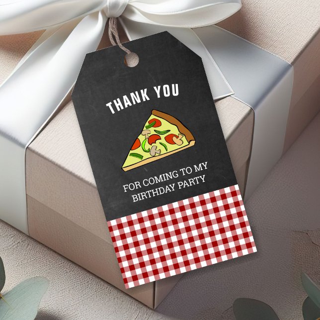 Étiquettes-cadeau Soirée Anniversaire de enfant Cute Pizza Favoriser (Créateur téléchargé)