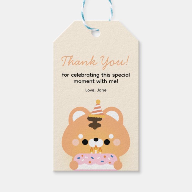 Étiquettes-cadeau Soirée d'anniversaire très simple (Devant)