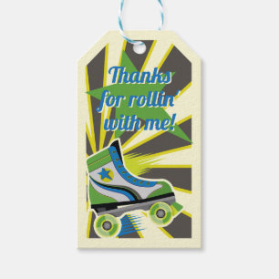 Étiquettes-cadeau Soirée de patin à roulettes rétro 70's