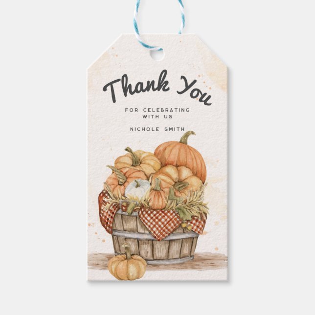 Étiquettes-cadeau Soirée de Thanksgiving Merci (Devant)