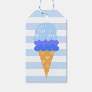 Étiquettes-cadeau Soirée glacée fête d'anniversaire bleu garçon