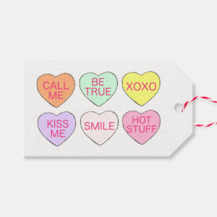 Étiquettes-cadeau Sois Mon Coeur De Conversation De Candy Pastel Val