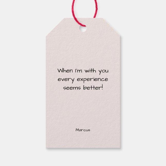 Étiquettes-cadeau Sois Mon Coeur rose Minimal Valentine (Dos)