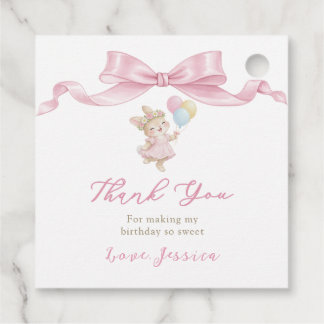Étiquettes Cadeau Some Bunny Girl Pink is Turning One Birthday Thank