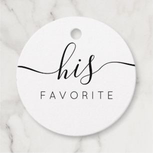 Étiquettes Cadeau Son Cadeau Calligraphique Rond Classique Préféré