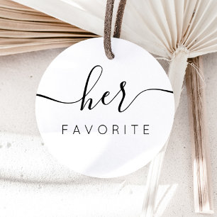 Étiquettes Cadeau Son cadeau favori calligraphié classique rond