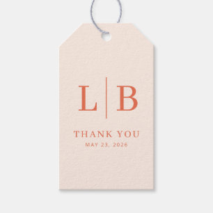 Étiquettes-cadeau Sophistiqué Merci Minimaliste Abricot