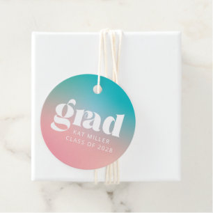 Étiquettes Cadeau Sorbet Gradient Graduation Party