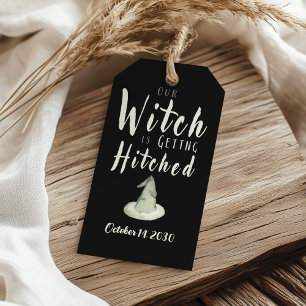 Étiquettes-cadeau Sorcière qui se marie Mariage noir d'Halloween