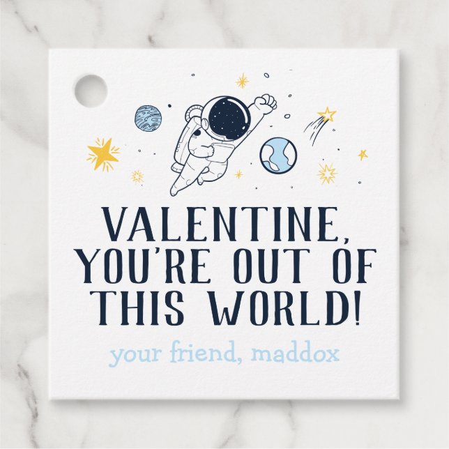 Étiquettes Cadeau Sortie de ce monde Valentine (Devant)