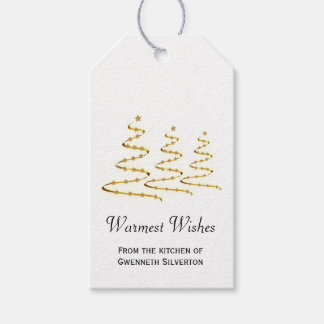 Étiquettes-cadeau Souhaits les plus chauds Artsy Gold Stylisé Arbres