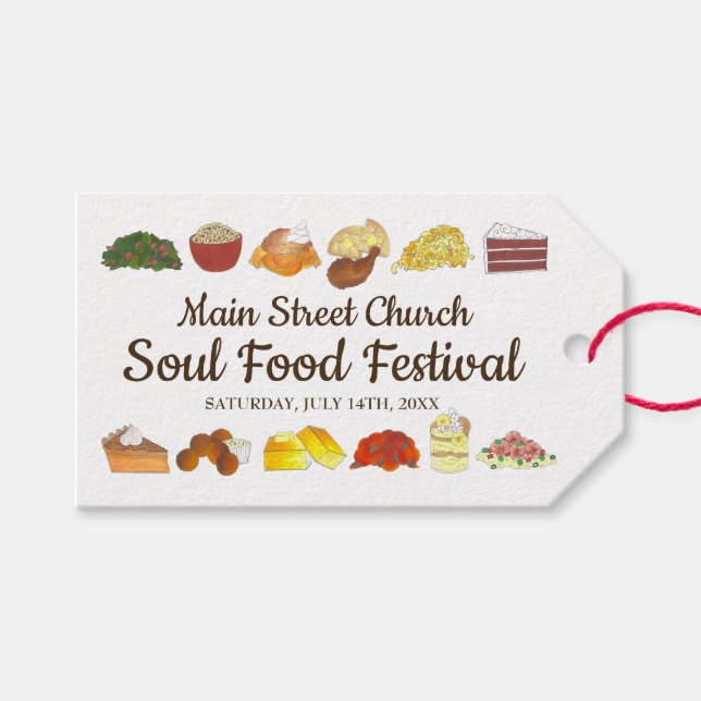 Étiquettes-cadeau Soul Food Festival Event Southern Cuisine Cuisine (Devant (Horizontal))