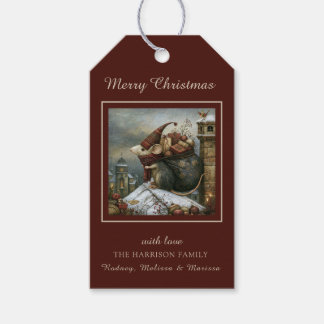 Étiquettes-cadeau Souris enchantée d'hiver