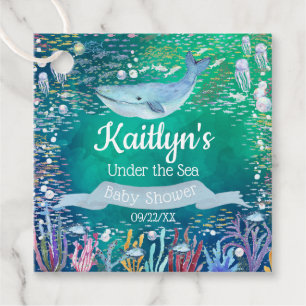Étiquettes Cadeau Sous la mer Baby shower à thème océanique