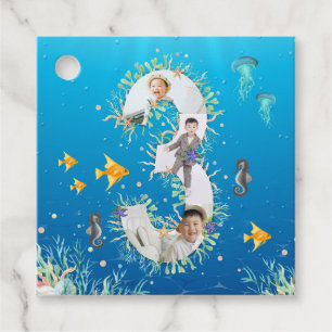 Étiquettes Cadeau Sous la mer Collage photo Big 3e anniversaire