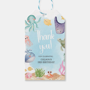 Étiquettes-cadeau Sous la mer, les animaux marins, les créatures mar