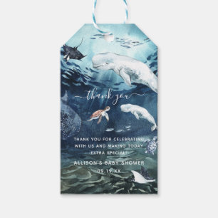 Étiquettes-cadeau Sous la mer MERCI BABY SHOWER