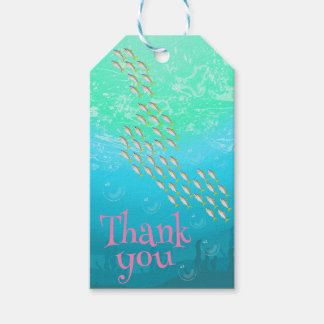 Étiquettes-cadeau Sous la mer Petits poissons fête d'anniversaire