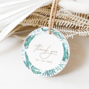 Étiquettes Cadeau Sous l'aquarelle marine Merci nautique