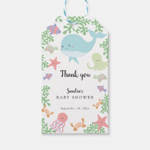 Étiquettes-cadeau Sous le Baby shower marin Cute Pastel Merci