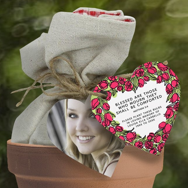 Étiquettes Cadeau Souvenir funéraire cadeau plante bulles de tulipe  (Créateur téléchargé)