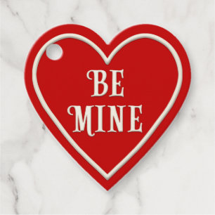 Étiquettes Cadeau "Soyez à moi" Coeur Rouge Personnalisé Saint Valen