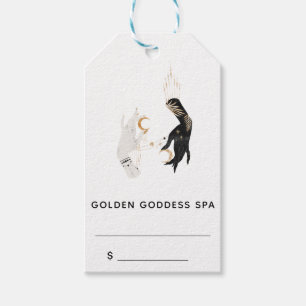Étiquettes-cadeau Spa Stars Lune Mystique Mains Or Palm Feuille Cade