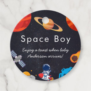 Étiquettes Cadeau Space Boy Planets mignon Baby shower astronaute
