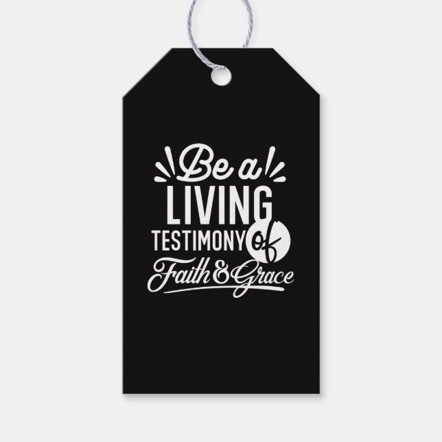 Étiquettes-cadeau Spiritual Living Testimony Faith and Grace Quote (Devant)