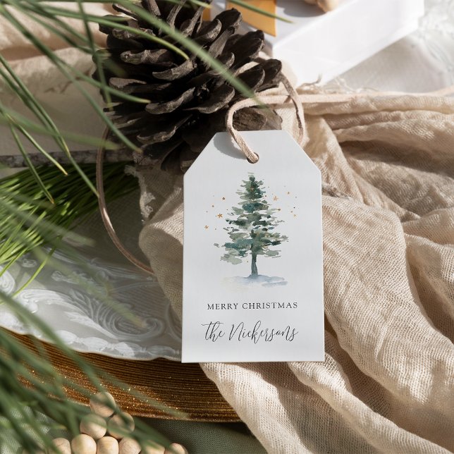 Étiquettes-cadeau Splendeur d'hiver Personnalisé Joyeux Noël (Créateur téléchargé)