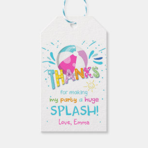 Étiquettes-cadeau Splish Pool Party Bash Merci