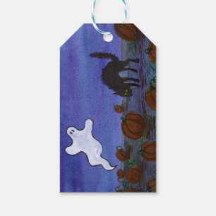 Étiquettes-cadeau Spook et Cat dans le Patch Citrouille