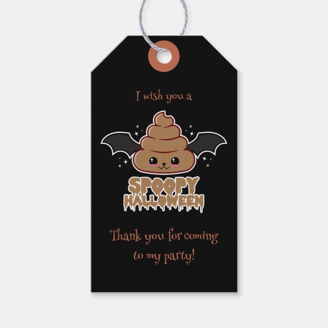 Étiquettes-cadeau Spoopy Halloween Kawaii (Devant)