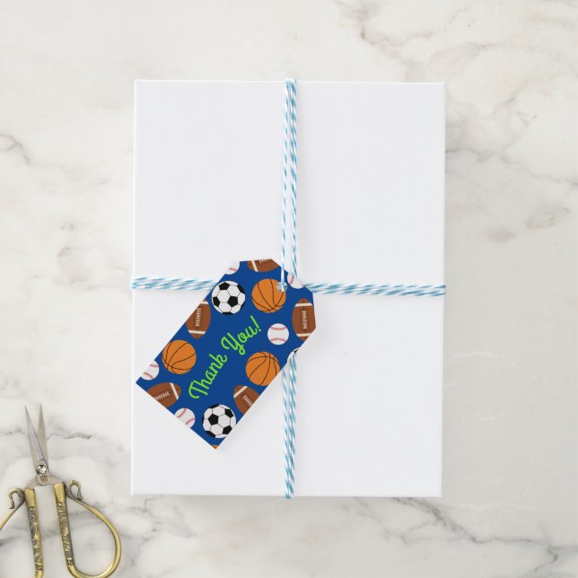 Étiquettes-cadeau Sports Anniversaire Fête Enfants mignonne (Avec de laficelle)