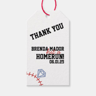 Étiquettes-cadeau Sports Baseball Homerun Pailleté Enterrement de Vi