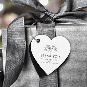 Étiquettes Cadeau Spring fleur de lis élégant mono mariage merci