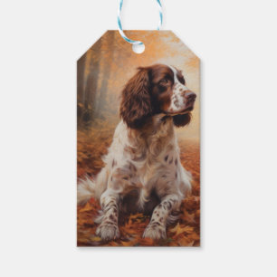 Étiquettes-cadeau Springer Spaniel à l'automne Feuilles automne Insp