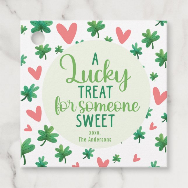 Étiquettes Cadeau St Patrick's Day - Un gâteau chanceux pour quelqu' (Devant)